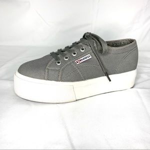 Superga grey 2790 acotw platform sneaker